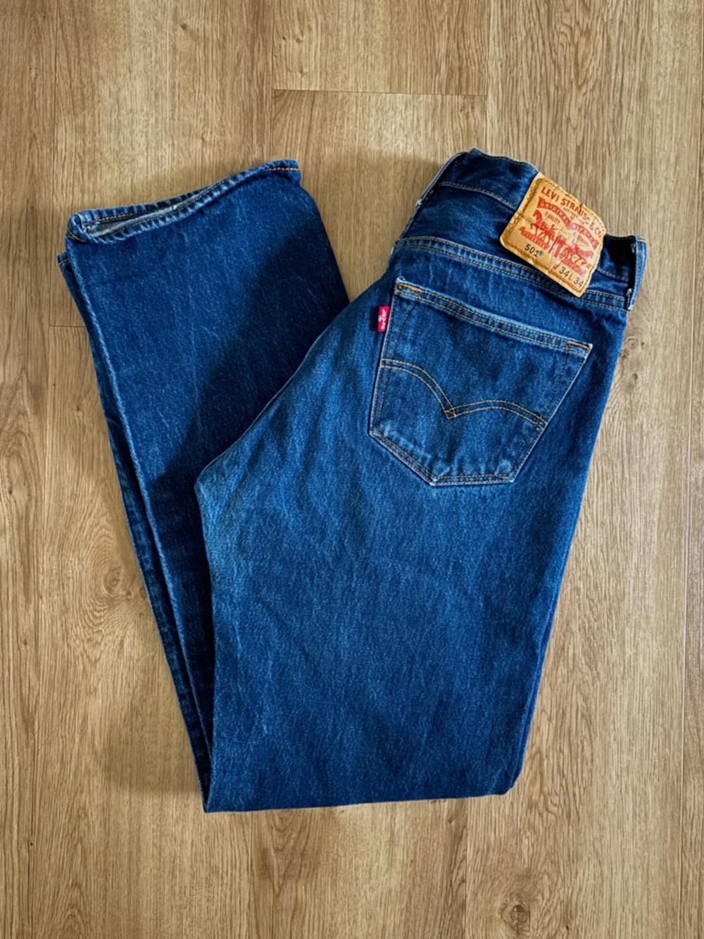 Levi's Men's 501 Shrink To Fit Classic Blue Denim Jeans Sz 34x34